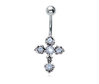 Cross CZ Stone Belly Piercing BP-930